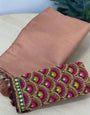 Resplendent Baby Pink Kanjivaram Silk Saree With Two Artistic Blouse Piece