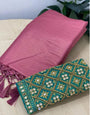 Scrumptious Pink Kanjivaram Silk Saree With Two Radiant Blouse Piece