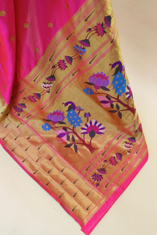 Load image into Gallery viewer, Admirable Dark Pink Paithani Silk Saree With Lissome Blouse Piece
