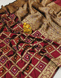 Desirable Maroon Banarasi Silk Saree With Prettiest Blouse Piece