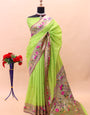 Extraordinary Parrot Paithani Silk Saree With Lovely Blouse Piece