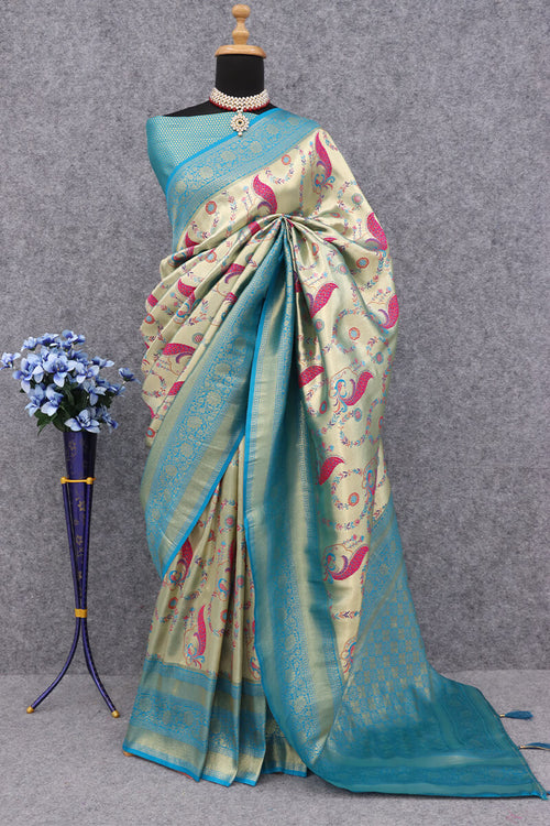 Load image into Gallery viewer, Unique Beige Digital Printed Soft Silk Saree With Appealing Blouse Piece
