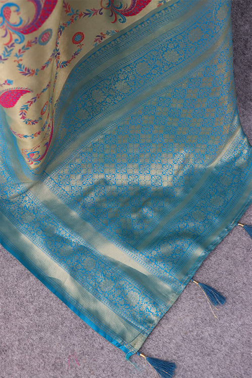 Load image into Gallery viewer, Unique Beige Digital Printed Soft Silk Saree With Appealing Blouse Piece
