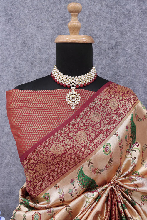 Load image into Gallery viewer, Enticing Beige Digital Printed Soft Silk Saree With Conflate Blouse Piece
