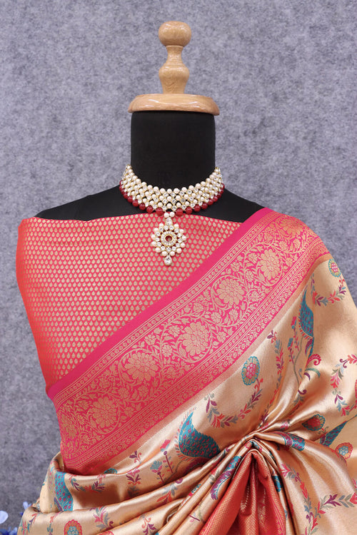 Load image into Gallery viewer, Preferable Beige Digital Printed Soft Silk Saree With Fairytale Blouse Piece
