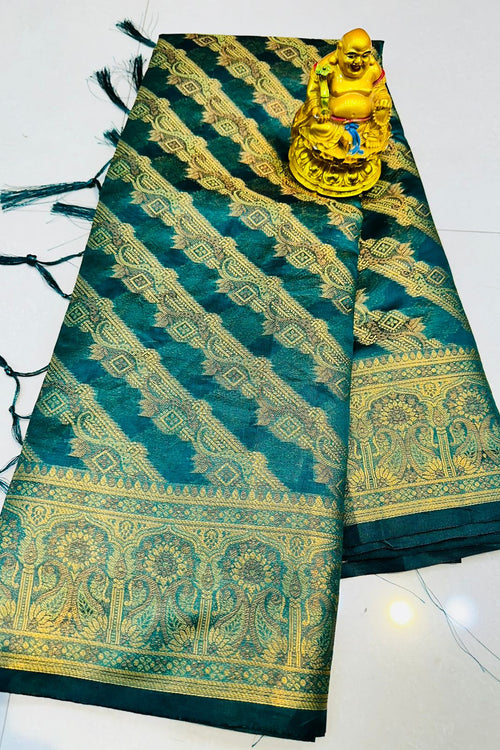 Load image into Gallery viewer, Ratatouille Rama Organza Silk Saree With Lissome Blouse Piece
