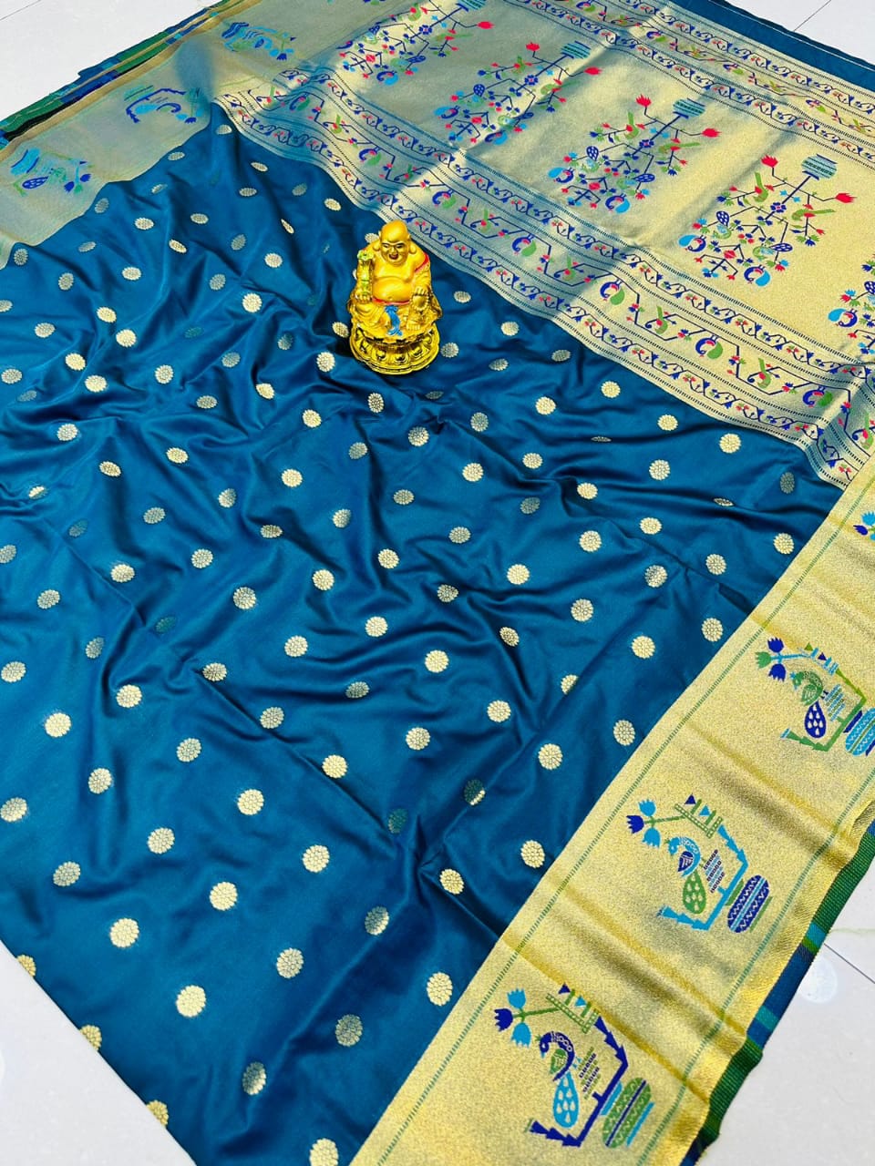 Deserving Blue Paithani Silk Saree With Desiring Blouse Piece