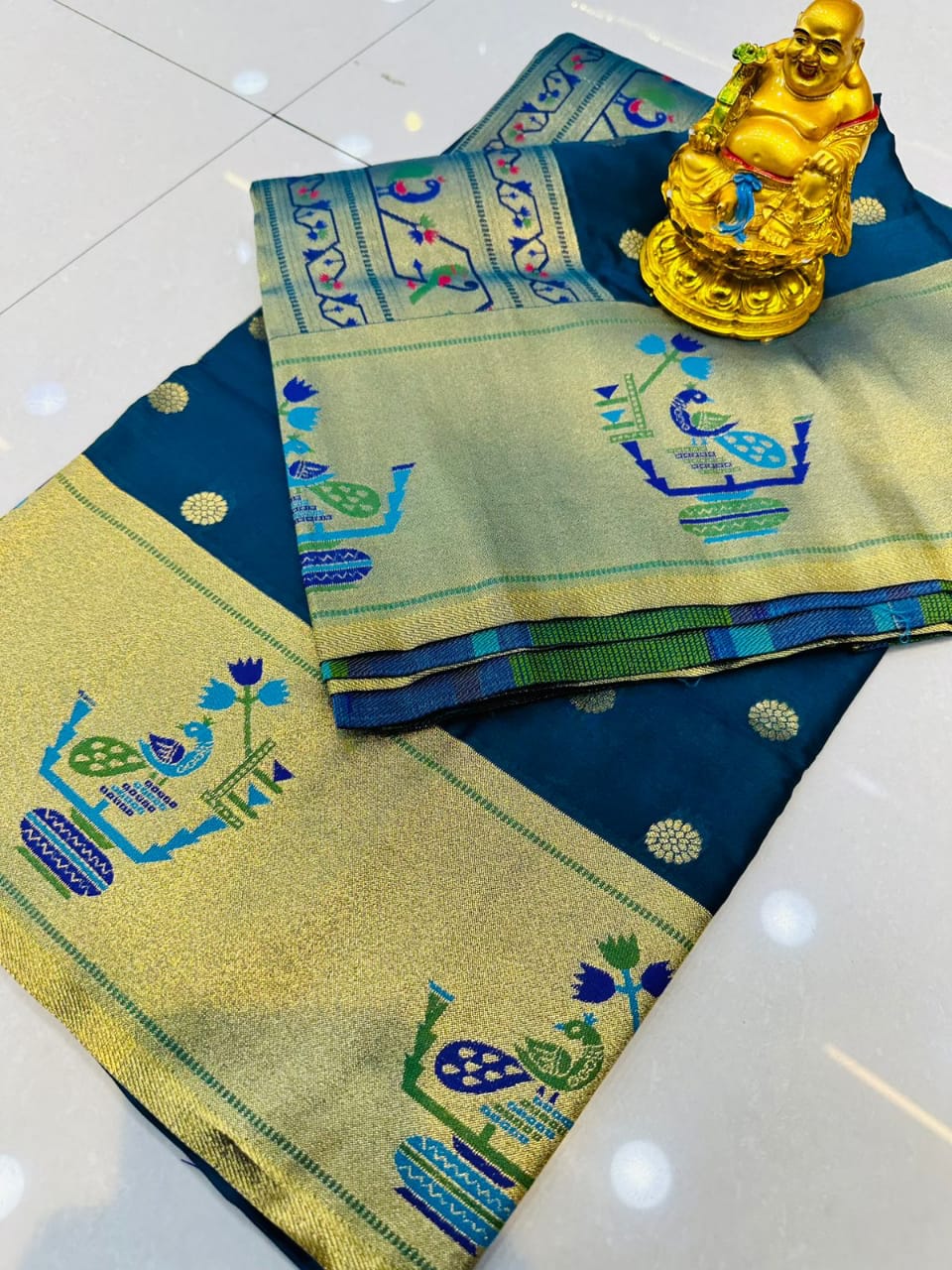 Deserving Blue Paithani Silk Saree With Desiring Blouse Piece