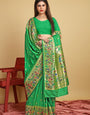 Alluring Green Paithani Silk Saree With Mesmerising Blouse Piece