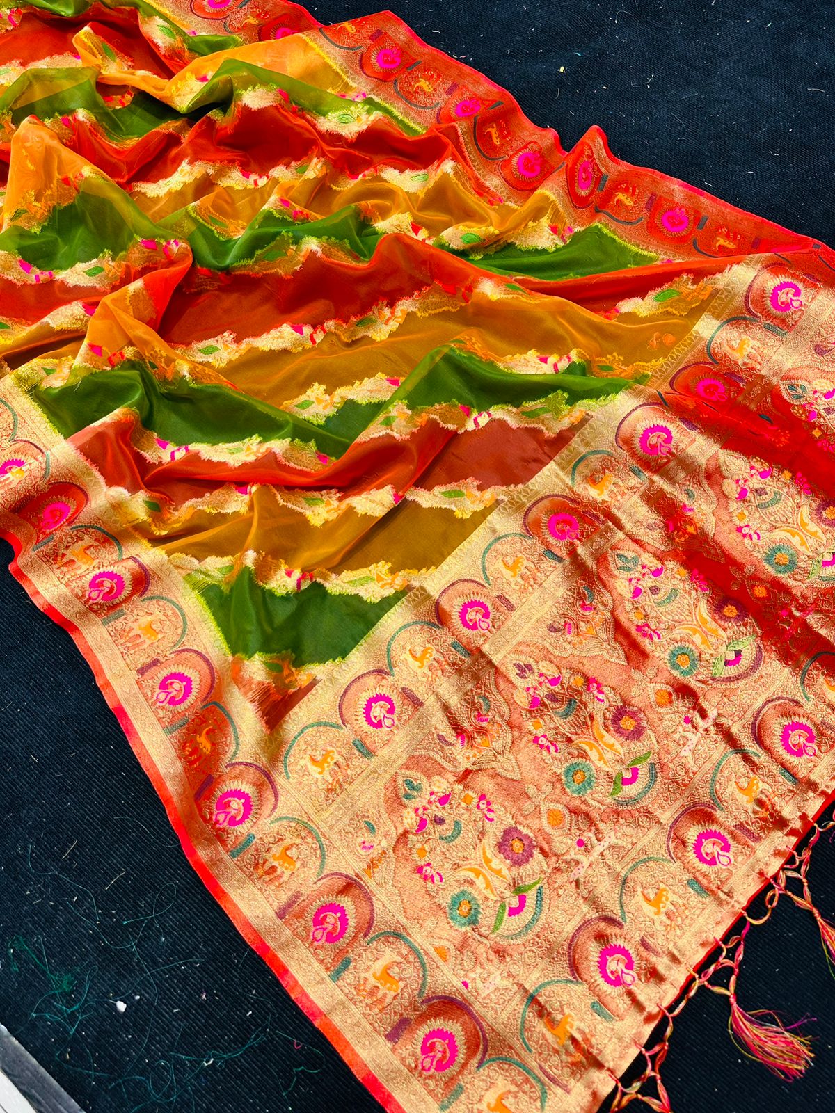 Jazzy Multicolor Organza Silk Saree With Appealing Blouse Piece