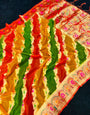 Jazzy Multicolor Orgeanza Silk Saree With Appealing Blouse Piece