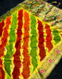 Radiant Multicolor Orgeanza Silk Saree With Opulent Blouse Piece