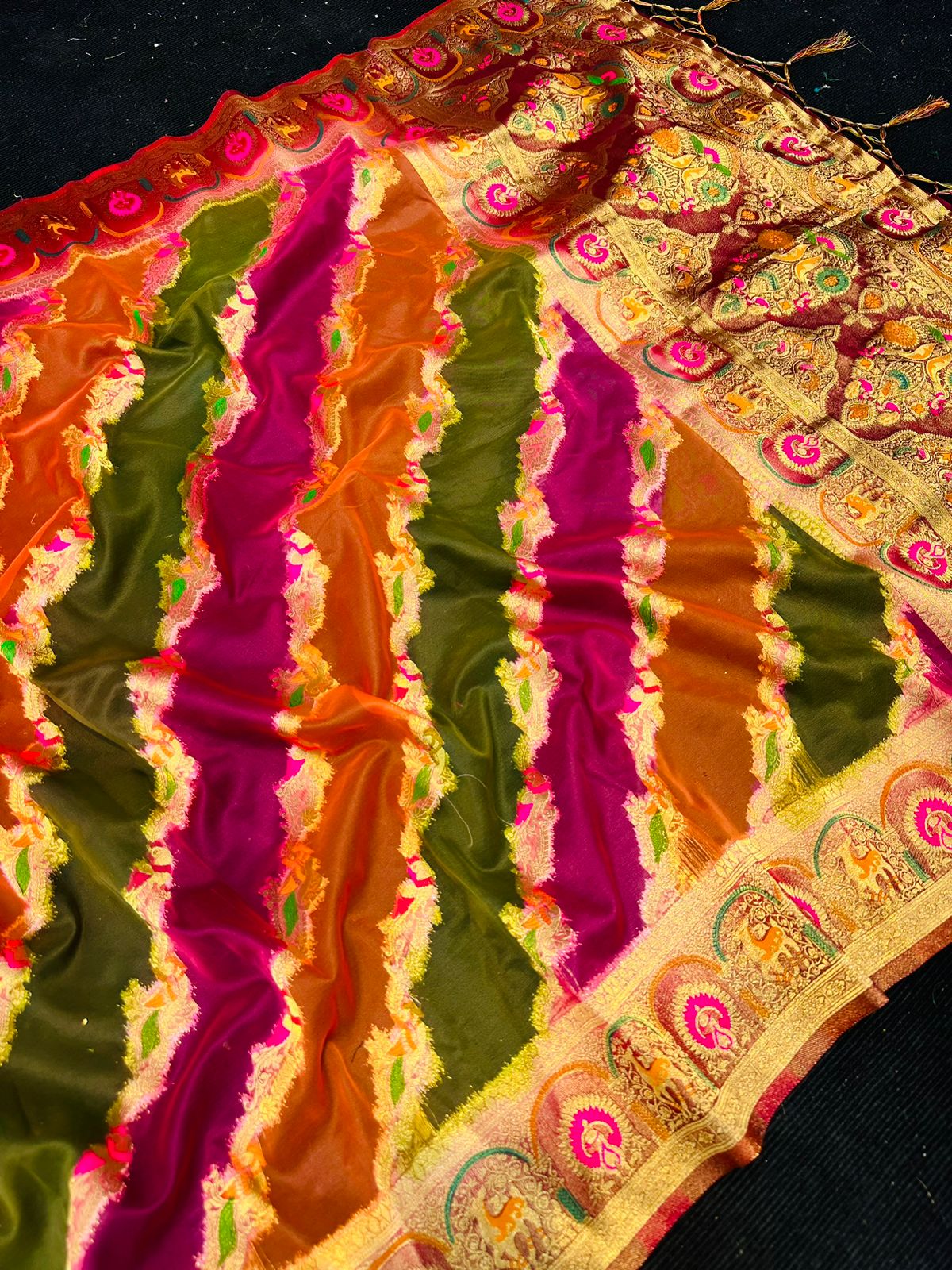 Majesty Multicolor Organza Silk Saree With Prominent Blouse Piece