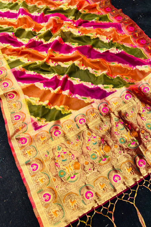 Load image into Gallery viewer, Majesty Multicolor Organza Silk Saree With Prominent Blouse Piece
