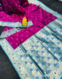 Desiring Purple Banarasi Silk Saree With Surpassing Blouse Piece