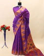 Delectable Purple Paithani Silk Saree With Evocative Blouse Piece