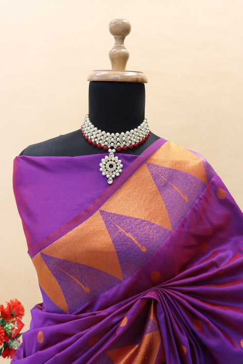 Load image into Gallery viewer, Delectable Purple Paithani Silk Saree With Evocative Blouse Piece
