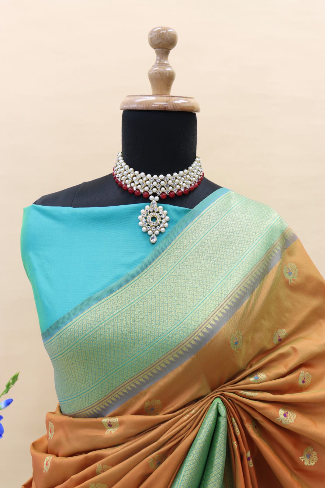 Conflate Brown Paithani Silk Saree With Forbearance Blouse Piece