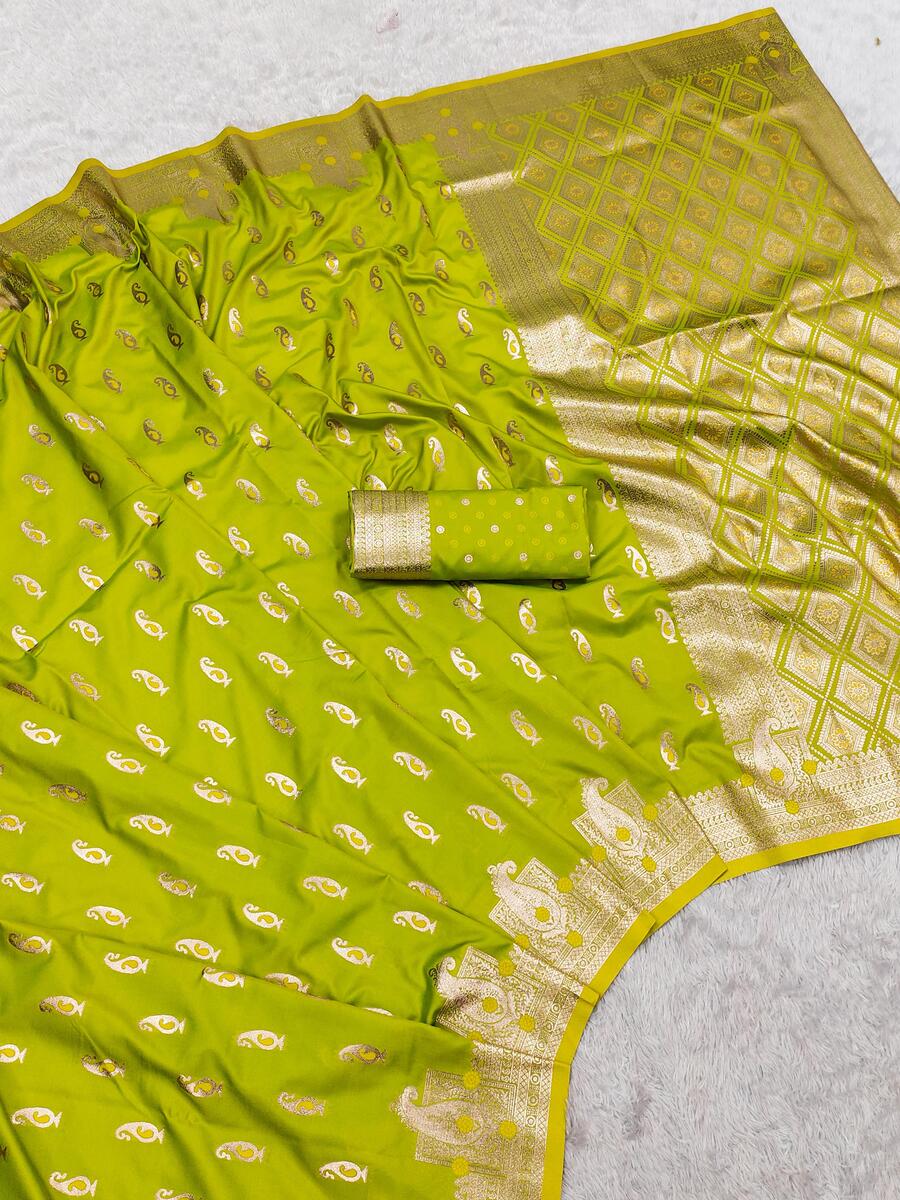 Imaginative Parrot Soft Banarasi Silk Saree With Elegant Blouse Piece