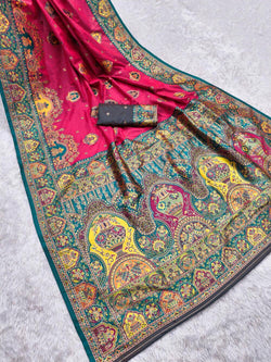 Panache Dark Pink Pashmina Saree With Incomparable Blouse Piece