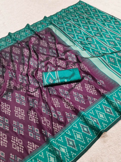 Super classy Wine Soft Silk Saree With Enthralling Blouse Piece