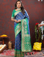 Amazing Blue Patola Silk Saree with Enamoring Blouse Piece