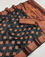 Sumptuous Black Soft Banarasi Silk Saree With Enthralling Blouse Piece