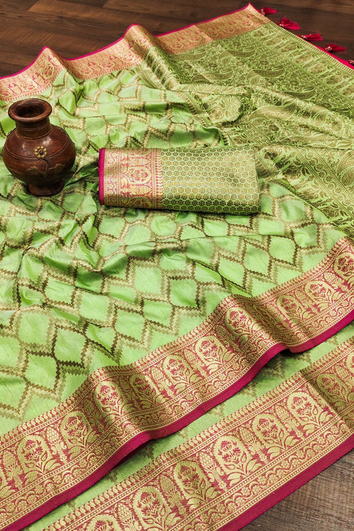 Load image into Gallery viewer, Angelic Perrot Soft Banarasi Silk Saree With Cynosure Blouse Piece
