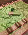 Enticing Perrot Soft Banarasi Silk Saree With Effervescent Blouse Piece