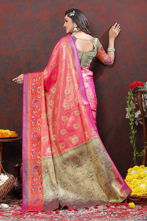 Load image into Gallery viewer, Exquisite Dark Pink Soft Banarasi Silk Saree With Divine Blouse Piece
