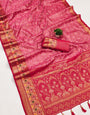 Phenomenal Dark Pink Soft Banarasi Silk Saree With Arresting Blouse Piece