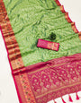 Deserving Green Soft Banarasi Silk Saree With Glorious Blouse Piece