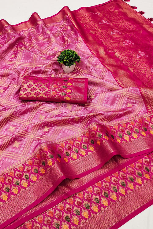 Load image into Gallery viewer, Mellifluous Pink Soft Banarasi Silk Saree With Efflorescence Blouse Piece
