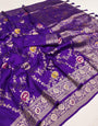 Proficient Royal Purple Soft Banarasi Silk Saree With Enigmatic Blouse Piece