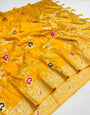 Nectarous Yellow Soft Banarasi Silk Saree With Seraphic Blouse Piece