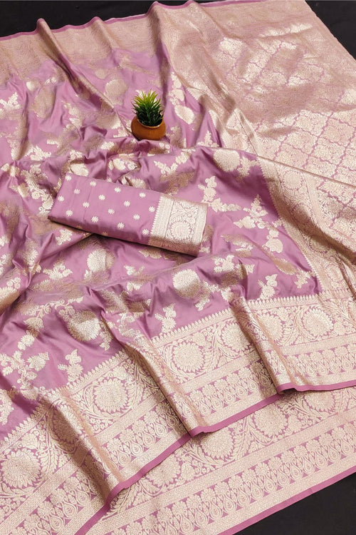 Load image into Gallery viewer, Wonderful Baby Pink Soft Banarasi Silk Saree With Attractive Blouse Piece
