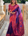 Adorable Purple Paithani Silk Saree With Ravishing Blouse Piece