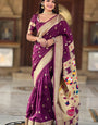 Alluring Purple Paithani Silk Saree With Sonorous Blouse Piece