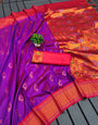 Incomparable Purple Paithani Silk Saree With Unequalled Blouse Piece