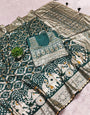 Flattering Dark Green Soft Banarasi Silk Saree With Attractive Blouse Piece