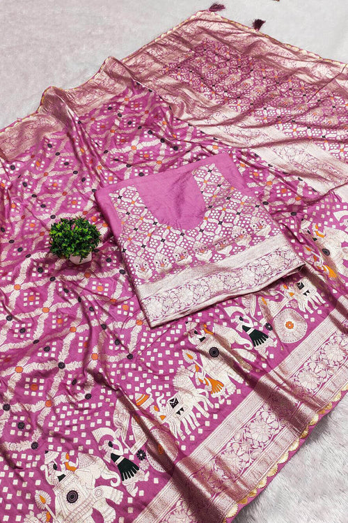 Load image into Gallery viewer, Glowing Pink Soft Banarasi Silk Saree With Intricate Blouse Piece
