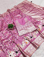 Glowing Pink Soft Banarasi Silk Saree With Intricate Blouse Piece