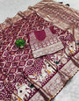 Stunner Wine Soft Banarasi Silk Saree With Enticing Blouse Piece