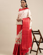 Captivating Off White Kalamkari Printed Saree With Blissful Blouse Piece