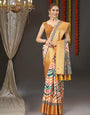 Pleasant Mustard Digital Printed Soft Silk Saree With Mesmeric Blouse Piece