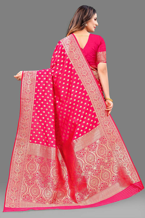 Load image into Gallery viewer, Sumptuous Dark Pink Soft Banarasi Silk Saree With Lassitude Blouse Piece
