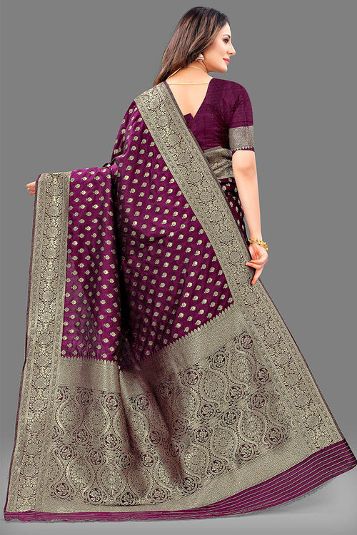 Load image into Gallery viewer, Engrossing Purple Soft Banarasi Silk Saree With Invaluable Blouse Piece
