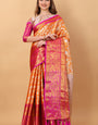 Effervescent Orange Kanjivaram Silk Saree With Redolent Blouse Piece