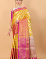 Grandiose Yellow Kanjivaram Silk Saree With Rhapsodic Blouse Piece