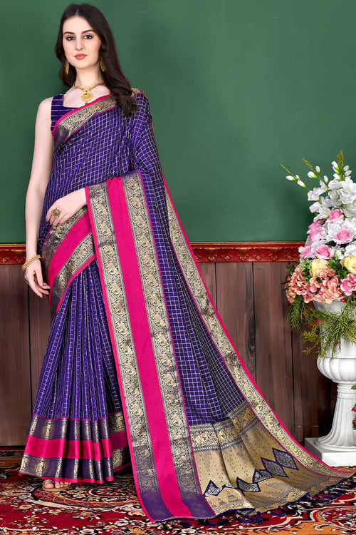 Load image into Gallery viewer, Ephemeral Royal Blue Soft Banarasi Silk Saree With Nemesis Blouse Piece
